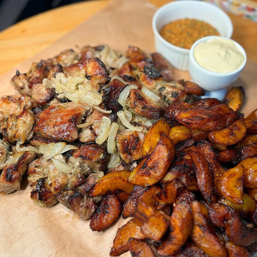 Poulet braisé & alloco